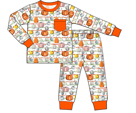 K334- color pumpkin stripe knit printing 4.0