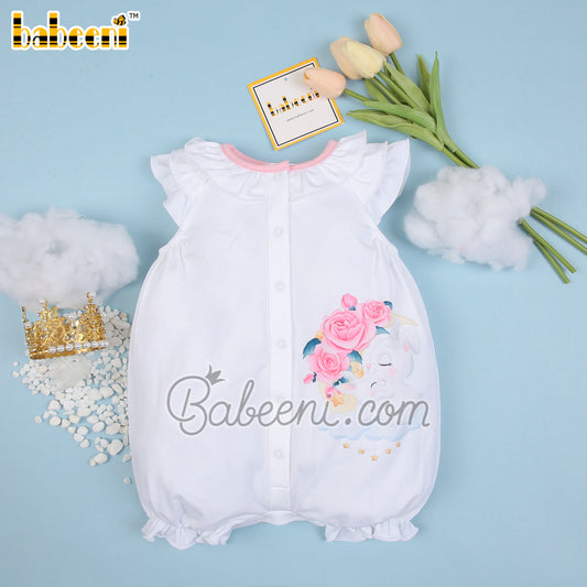 Flower & rabbit embroidery bubble for newborn – GS 26