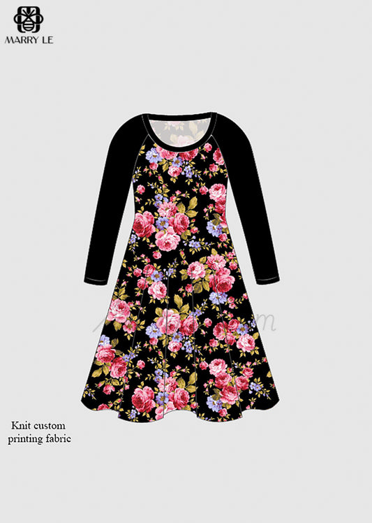 WOMEN FLOWER KNIT DRESS - MD215