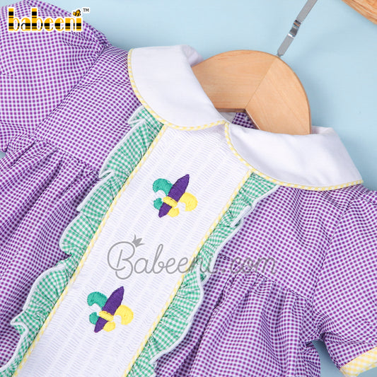 Mardi gras embroidery baby bubble  – DR 3446