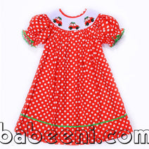 Cute X-mas tree car smocked bishop dress - DR 2901