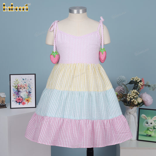 Lady ruffled skirt with colorful seersucker - DR4167