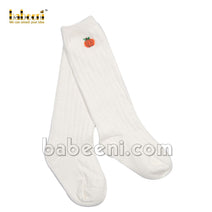 Pumpkin hand embroidery sock - HS 32