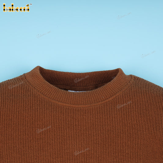 Boy Sweater In Brown Sheeps Embroidered - BC1217