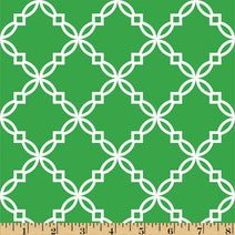 K56.0 - Green fancy quatrefoil printed knit - add $0.5 extra for each item for this fabric