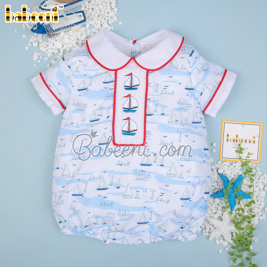 Sailboat printed boy bubble – BC 1002