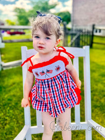 4th of July smocked bubble