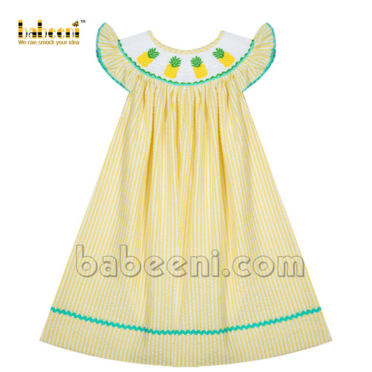 Pineapple smocked bishop dress - DR 3119