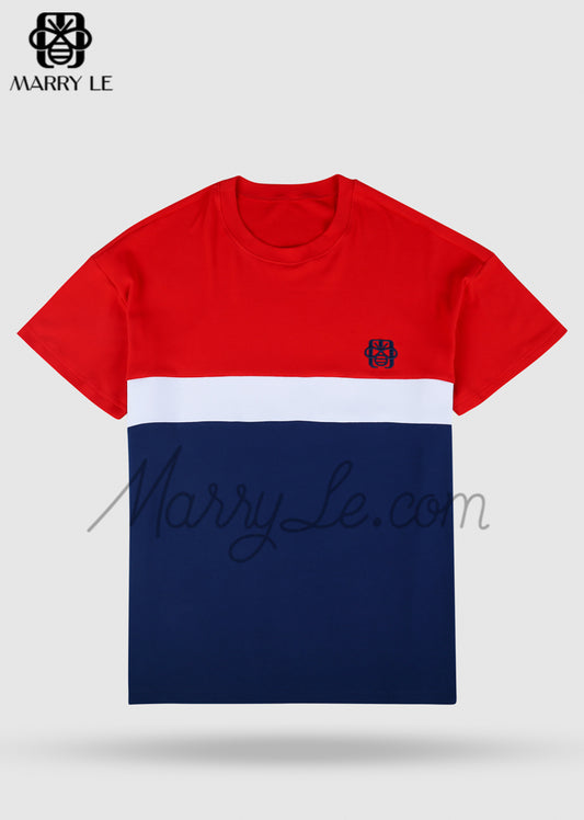 SHORT SLEEVES T-SHIRT WITH RED TOP – MD572