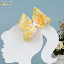 Yellow and white flower bow for children - HB167