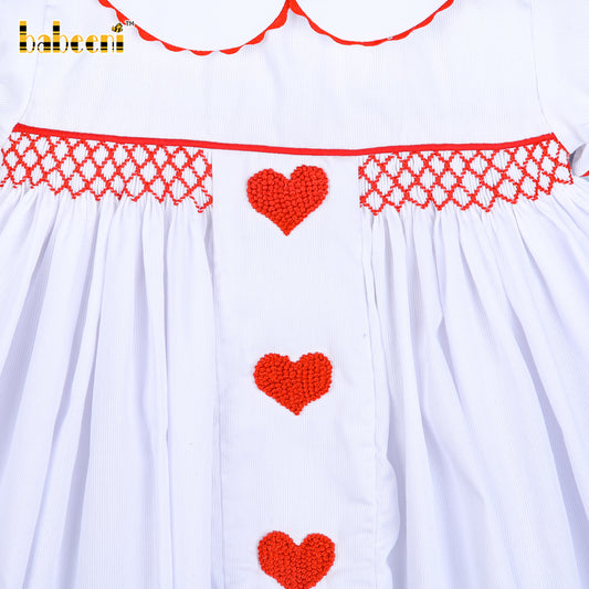 Lovely geometric smocked dress Valentine Day - DR 3337