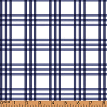 PP181 - Dark navy plaid printing in 4.0 fabric