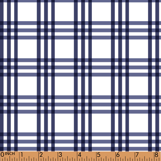 PP181 - Dark navy plaid printing in 4.0 fabric