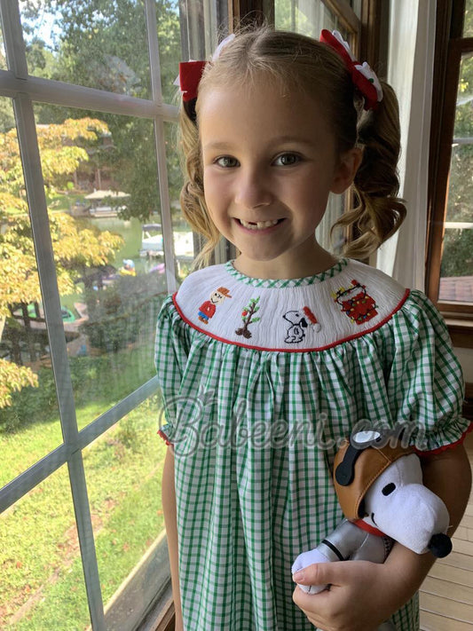 Christmas smocked dress