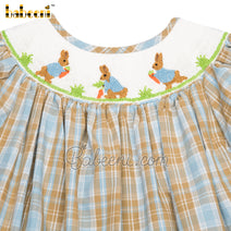 Easter bunny and carrot baby smocked dress - DR 3384