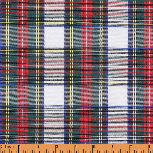 T59 - Red, green, white tartan fabric