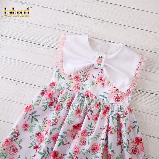 Flower crochet party dress for little girls - DR 3172