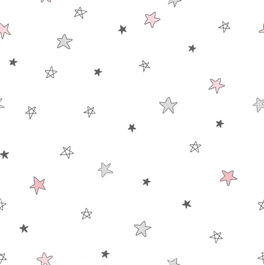 K354- pink, grey little star knit printing 4.0