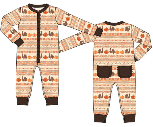 K335- Nordic turkey, pumpkin knit printing 4.0