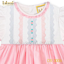 Impressive flower embroidery dress for little girl - DR 3006