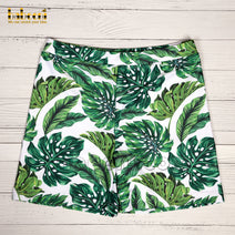 Nice tropical forest leaves boy swim shorts for daddy-FWD 05