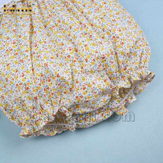 Cute floral ruffle floral bubble for little girls - DR 3332