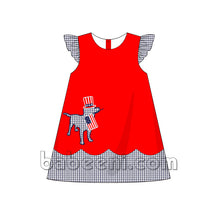 Gorgeous Navy dog & flags dress for little girl  - DR 2662