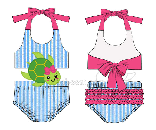 Cute sea turtle monokini for girl - SW 411