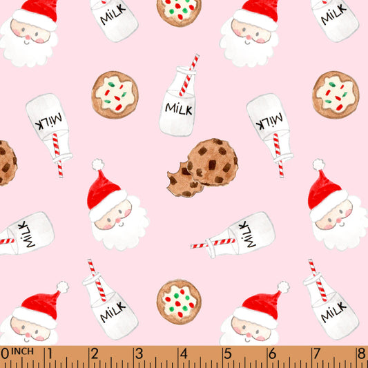 K356- milk, santa cookie pink knit printing 4.0