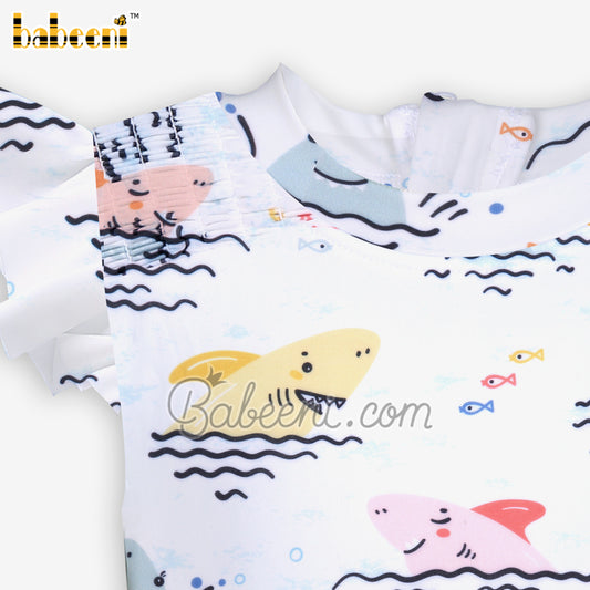 Shark printed baby swimwear - SW 597