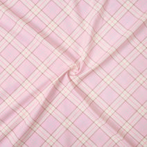 F69- Pink, Khaki plaid woven printed 4.0 fabric