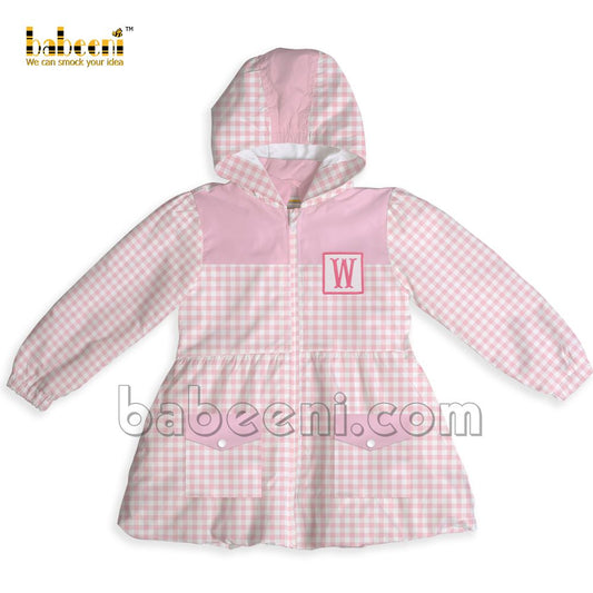 Lovely baby girl pink mongram letter windbreaker jacket - WJ 15