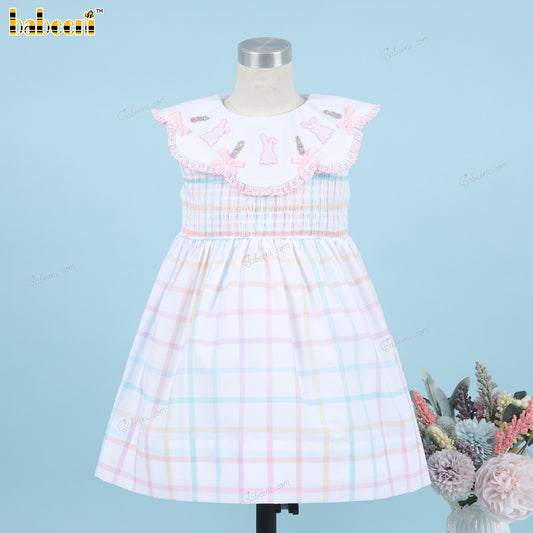 Kansai Dress Hand Embroidery Bunny Pink For Girl - DR3820