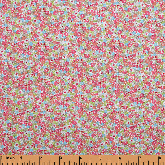 F202- hot pink, Spray green floral