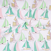 F102- Pink sailboat in white