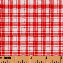 XB41- Red plaid seersucker