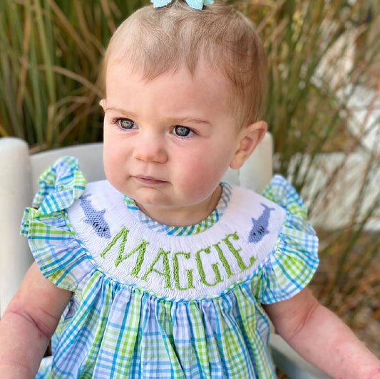 Cute Custom name smocked dress