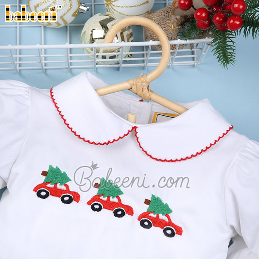 Xmas tree and car embroidery girl set - DR 3101