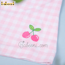 Cherry embroidery gingham underwear - UG 15