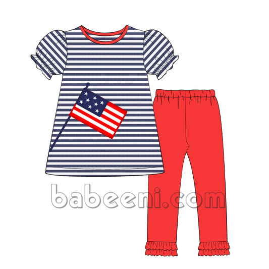 Beautiful American Flags outfit for little girl - DR 2670