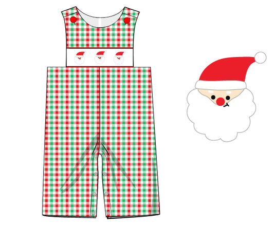 K310- red, green gingham printed knit (95% cotton; 5% spandex).