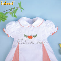 Pumpkin French knot embroidery baby dress – DR 3471