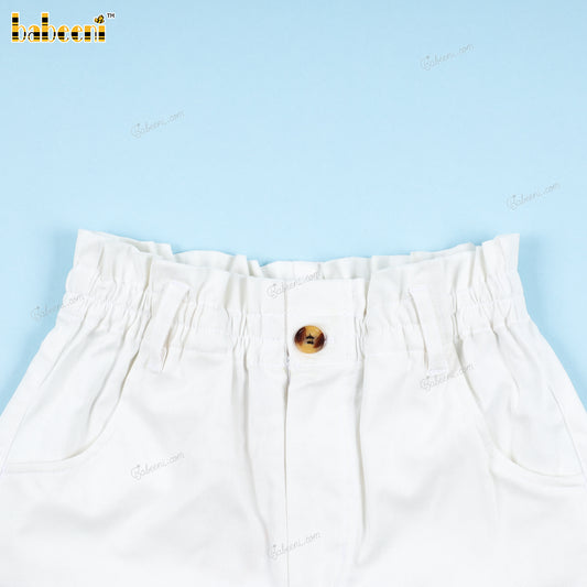 White Khaki Short For Girl - BT101