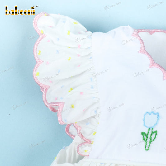 Applique Bubble In White With Duck For Girl - DR3603