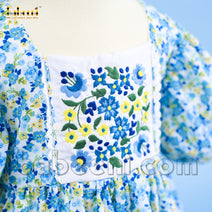 Fashionable Floral embroidery girl dress - DR 3249