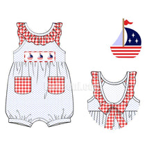 Adorable sailboat girl smocked bubble - DR 2765