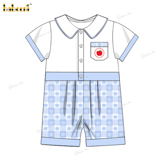 Boy Shortall With Small Apple Embroidered - BC1270