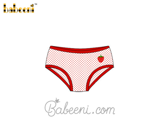 Strawberry embroidery underwear for little girls - UG 01