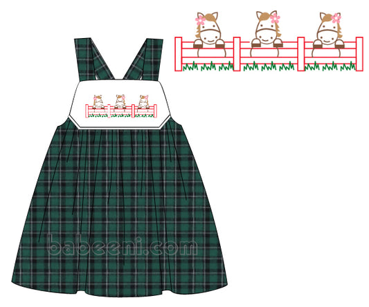 Cutie horses hand embroidered dress- DR 2961