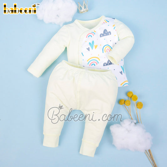 Rainbow printed knit baby set clothing – KN 234